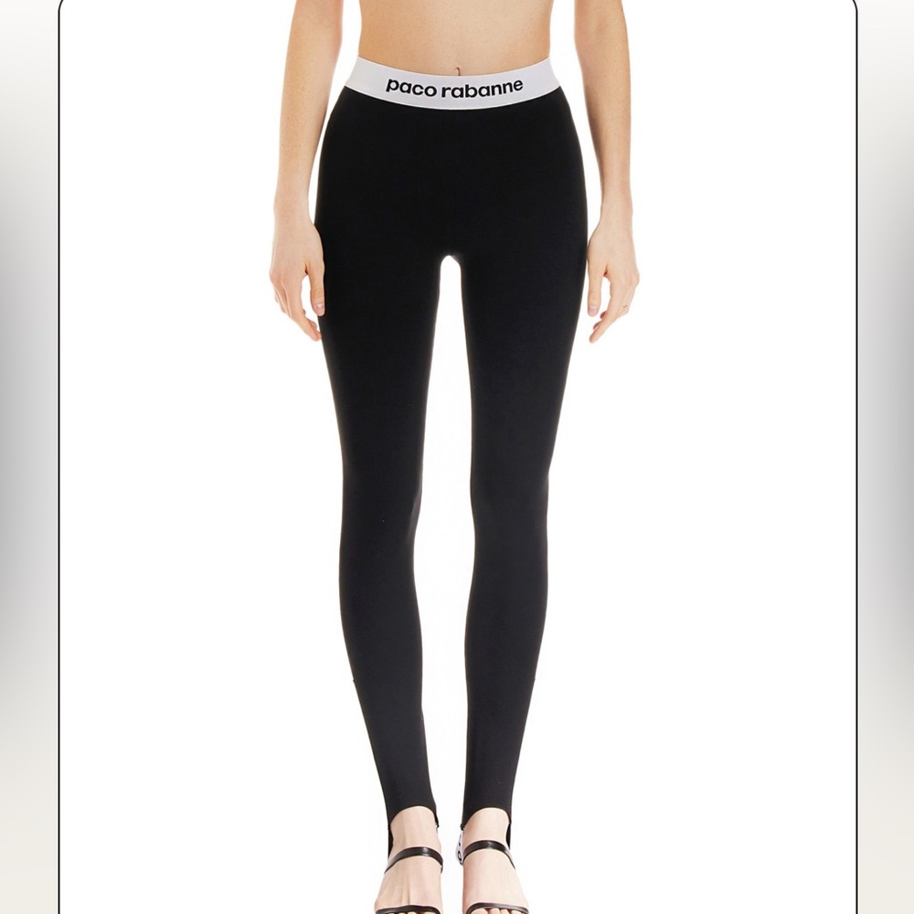 Paco Rabanne Sleek Black Leggings